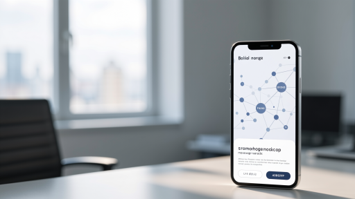 移动应用界面设计，包含登录页面和主界面，扁平化设计风格，蓝色主题