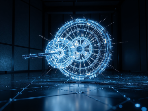 未来科技概念图，蓝色光影效果，数字化界面，高科技元素，科幻风格